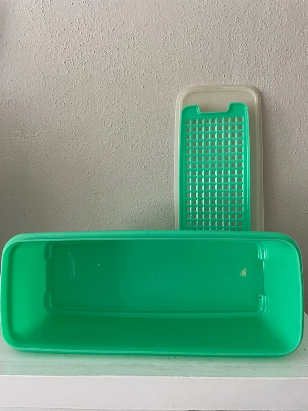 Vintage! Tupperware Celery Keeper. #782. 3 pieces. 15x6x5
